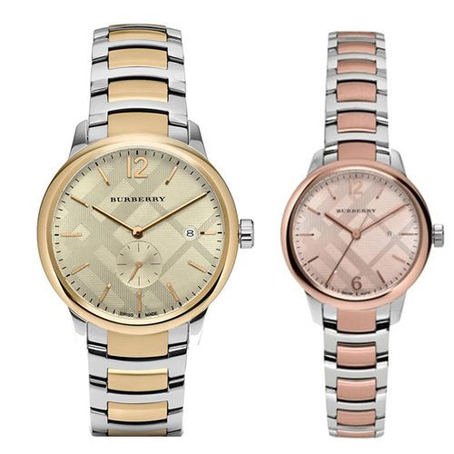 Burberry The Classic Gold Dial Two Tone Steel Strap Watch for Men - BU10011 Buy Now By Burberry