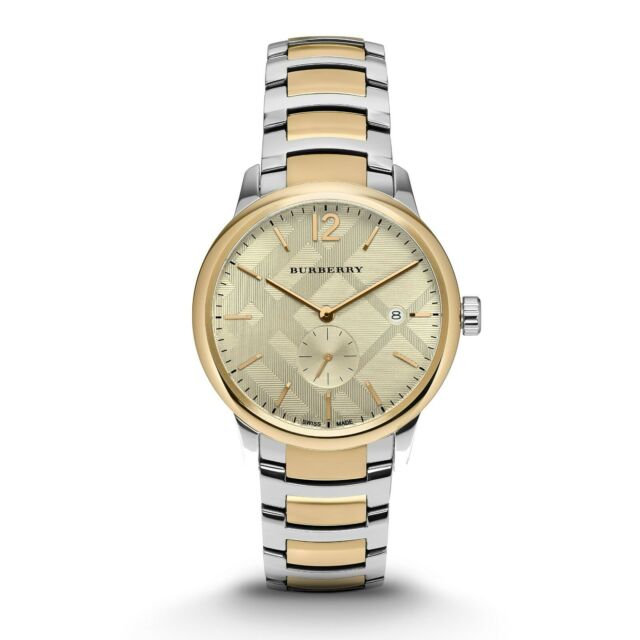 Burberry The Classic Gold Dial Two Tone Steel Strap Watch for Men - BU10011 Buy Now By Burberry
