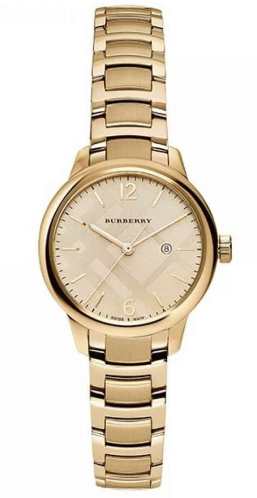 Burberry The Classic Champagne Dial Gold Steel Strap Watch for Women - BU10109 Buy Now By Burberry