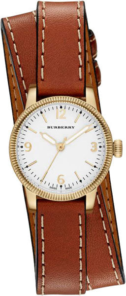 Burberry Utilitarian White Dial Brown Leather Strap Watch for Women - BU7850 Buy Now By Burberry