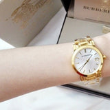 Burberry The City Silver Dial Gold Steel Strap Unisex Watch - BU9003 Buy Now By Burberry