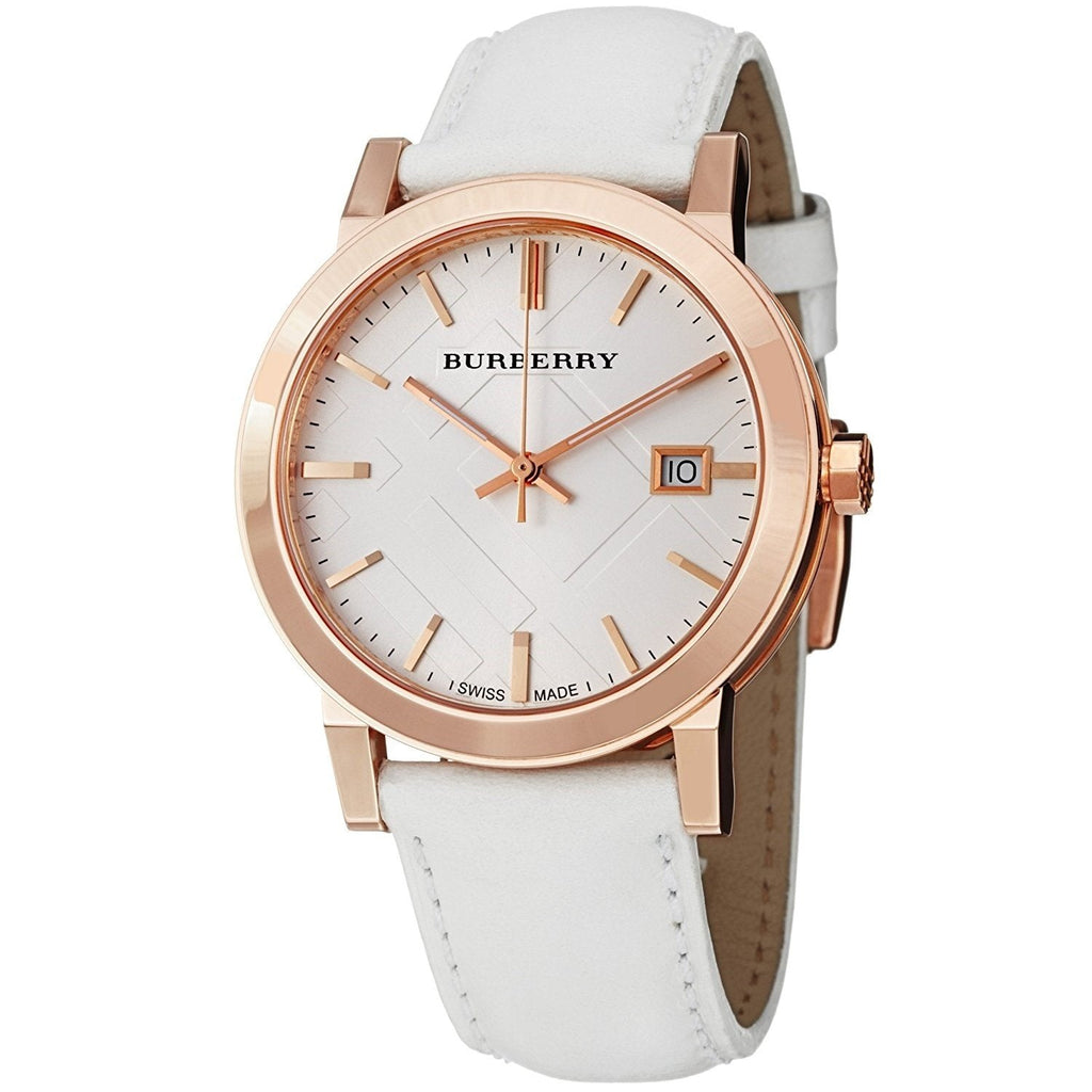 Burberry The City White Dial White Leather Strap Watch for Women - BU9012 Buy Now By Burberry