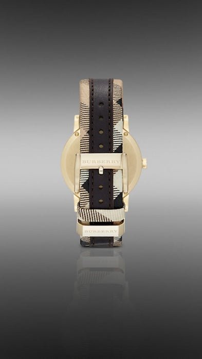 Burberry The City Gold Dial Black Leather Strap Watch for Men - BU9032 Buy Now By Burberry