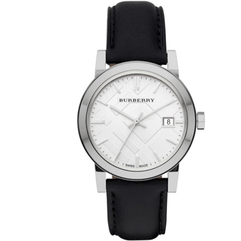 Burberry The City White Dial Black Leather Strap Watch for Women - BU9206 Buy Now By Burberry