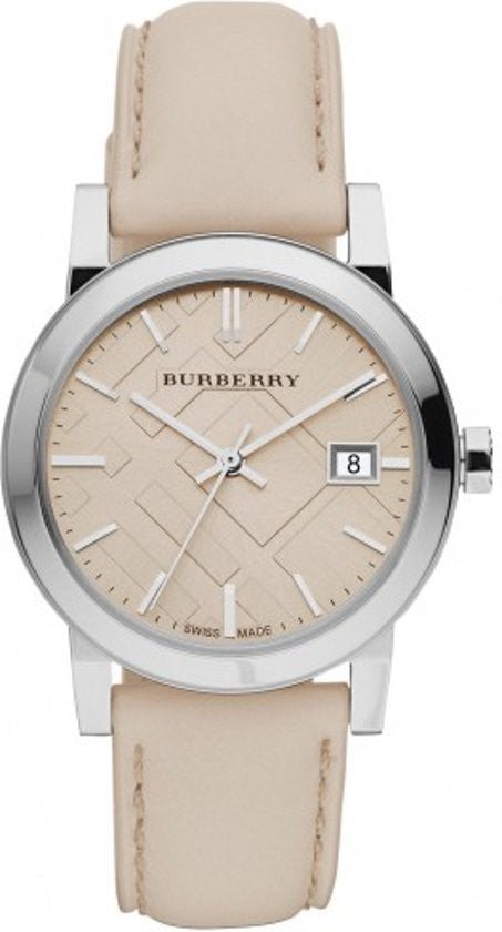 Burberry The City Beige Dial Beige Leather Strap Watch for Women - BU9207 Buy Now By Burberry