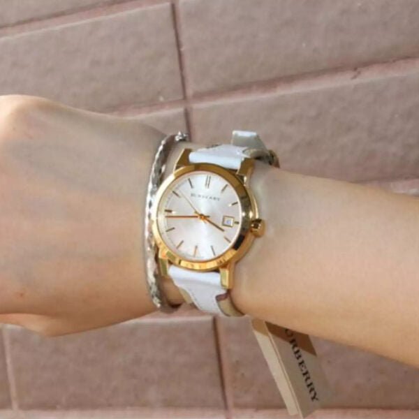 Burberry The City White Dial White Leather Strap Watch for Women - BU9209 Buy Now By Burberry