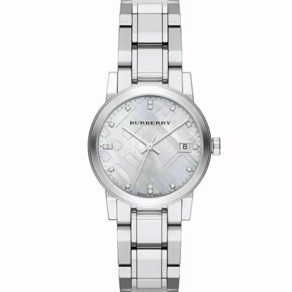 Burberry The City Diamonds Silver Dial Silver Steel Strap Watch for Women - BU9125 Buy Now By Burberry