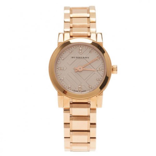 Burberry The City Diamonds Rose Gold Dial Rose Gold Steel Strap Watch for Women - BU9126 Buy Now By Burberry