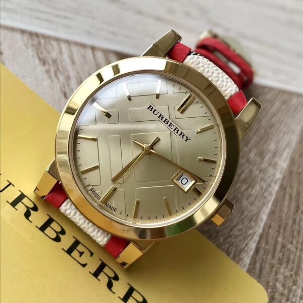 Burberry The City Champagne Dial Leather Strap Watch for Women - BU9139 Buy Now By Burberry