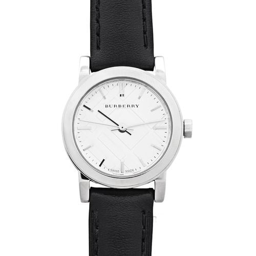 Burberry The City White Dial Black Leather Strap Watch for Women - BU9206 Buy Now By Burberry