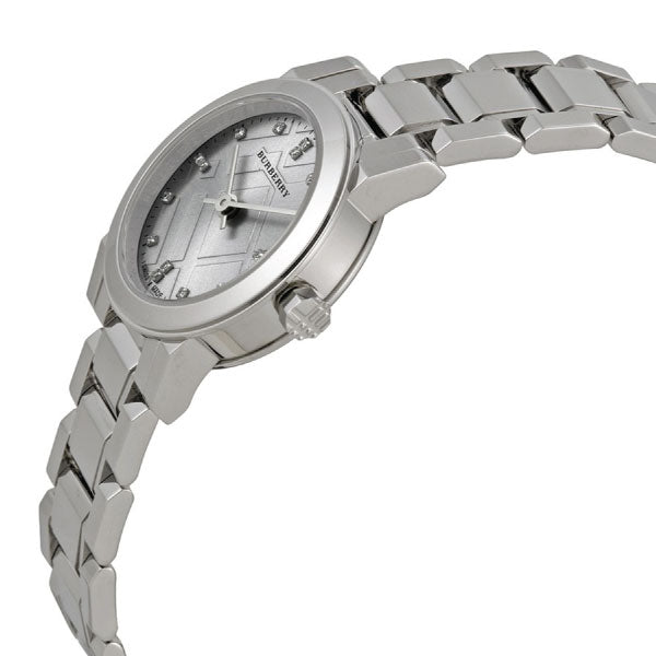 Burberry The City Silver Diamonds Dial Silver Steel Strap Watch for Women - BU9230 Buy Now By Burberry