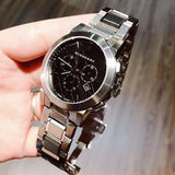 Burberry The City Black Dial Silver Steel Strap Watch for Men - BU9351 Buy Now By Burberry