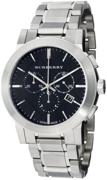 Burberry The City Black Dial Silver Steel Strap Watch for Men - BU9351 Buy Now By Burberry