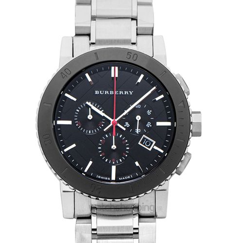 Burberry The City Black Dial Silver Steel Strap Watch for Men - BU9380 Buy Now By Burberry