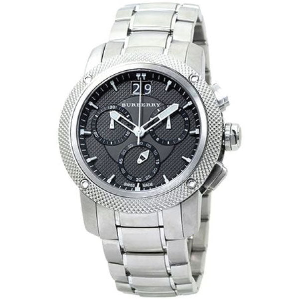 Burberry Utilitarian Chronograph Black Dial Silver Steel Strap Watch For Men - BU9800 Buy Now By Burberry