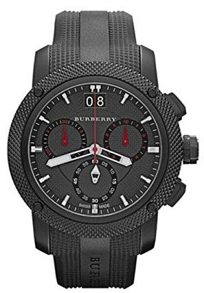 Burberry The Endurance Chronograph Black Dial Black Rubber Strap Watch For Men - BU9802 Buy Now By Burberry