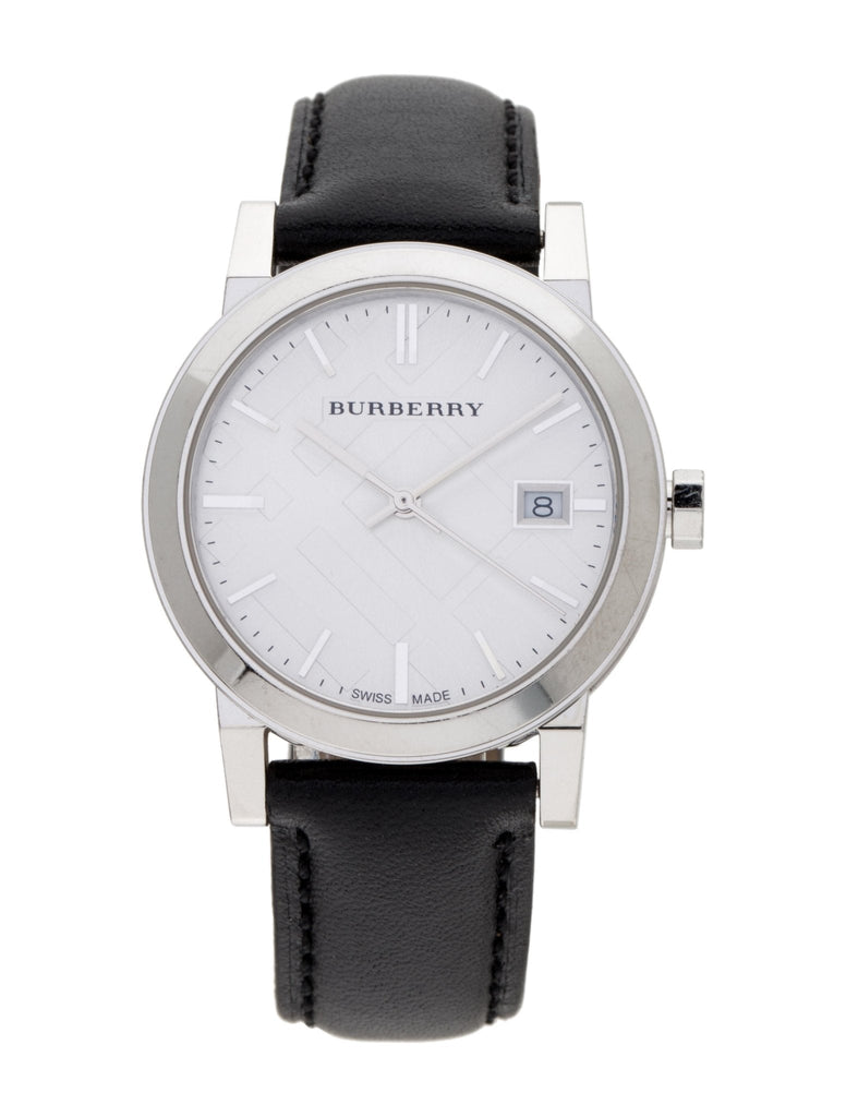 Burberry The City Silver Dial Black Leather Strap Watch for Women - BU9106 Buy Now By Burberry