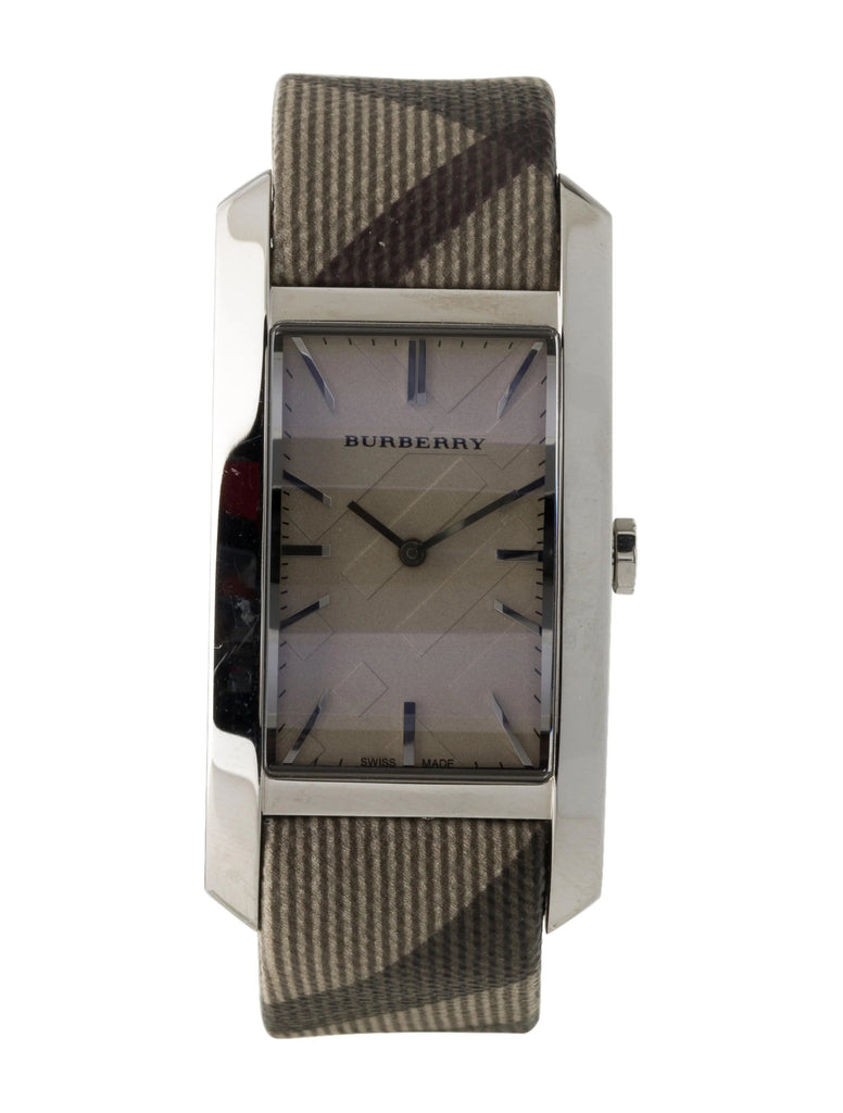 Burberry Nova Check Silver Dial Two Tone Leather Strap Watch For Women - BU9404 Buy Now By Burberry