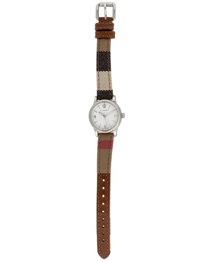 Burberry Utilitarian White Dial Multicolor Leather Strap Watch for Women - BU7863 Buy Now By Burberry