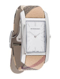 Burberry The Pioneer Silver Dial Haymarket Beige Leather Strap Watch for Women - BU9406 Buy Now By Burberry