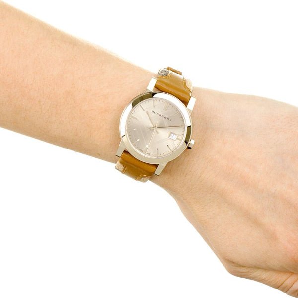 Burberry The City Gold Dial Brown Leather Strap Watch for Women - BU9133 Buy Now By Burberry