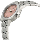 Burberry The City Diamonds Pink Dial Silver Steel Strap Watch for Women - BU9223 Buy Now By Burberry