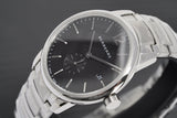 Burberry The Classic Round Black Dial Silver Steel Strap Watch for Men - BU10005 Buy Now By Burberry