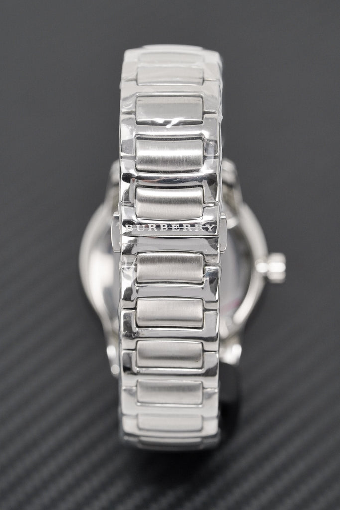 Burberry The Classic Round Black Dial Silver Steel Strap Watch for Men - BU10005 Buy Now By Burberry