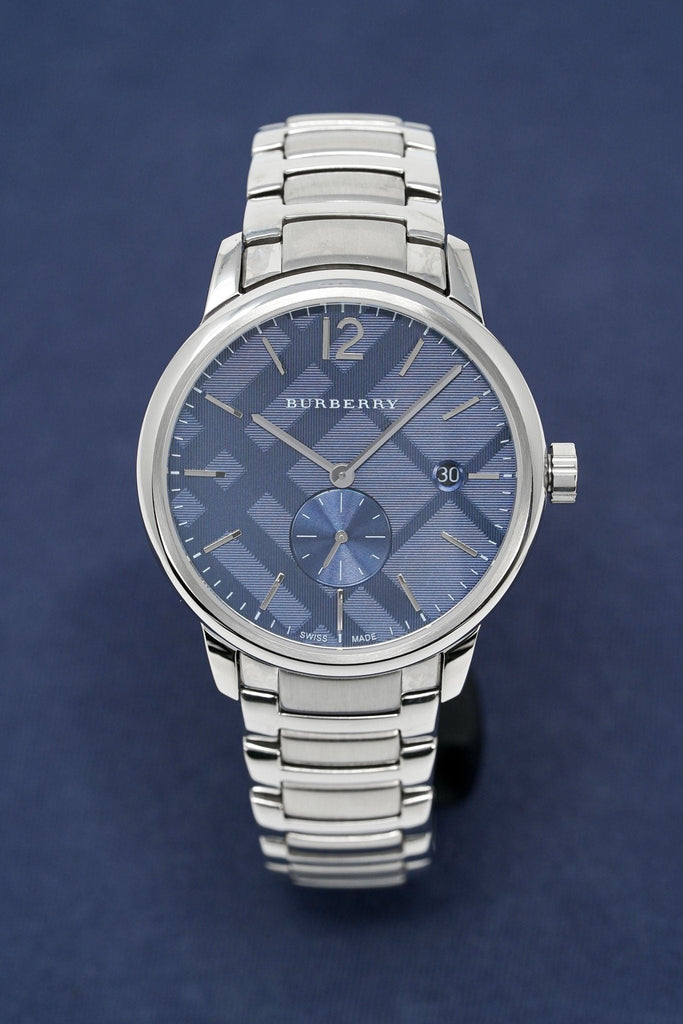 Burberry The Classic Blue Dial Silver Steel Strap Watch for Men - BU10007 Buy Now By Burberry