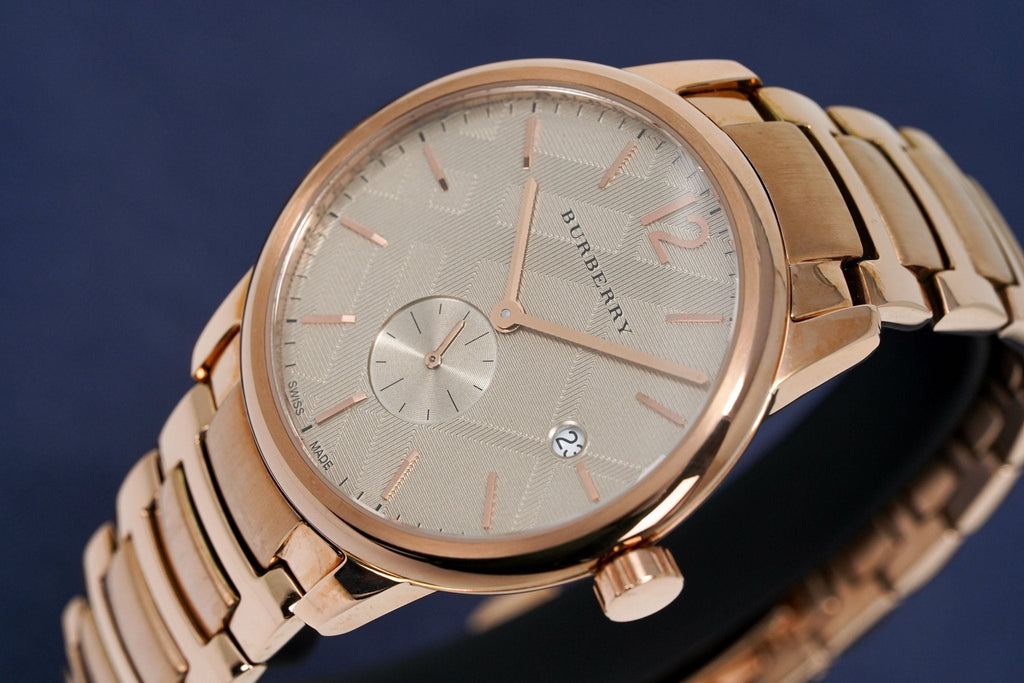 Burberry The Classic Rose Gold Dial Rose Gold Steel Strap Watch for Men - BU10013 Buy Now By Burberry