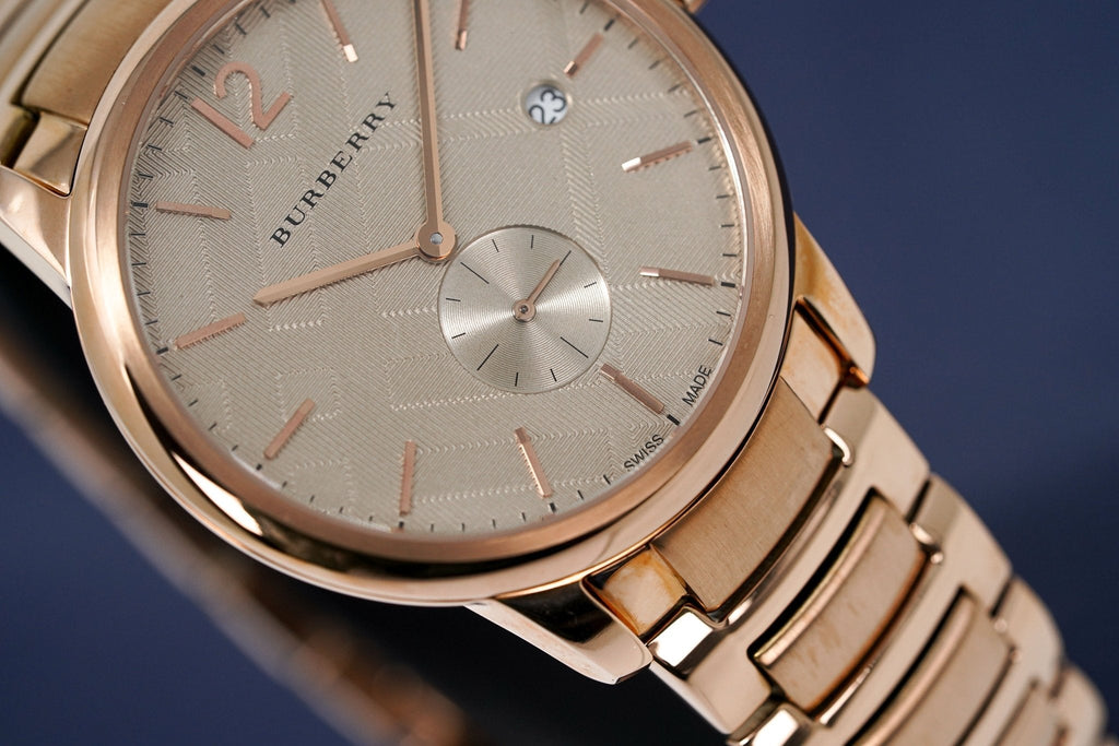 Burberry The Classic Rose Gold Dial Rose Gold Steel Strap Watch for Men - BU10013 Buy Now By Burberry