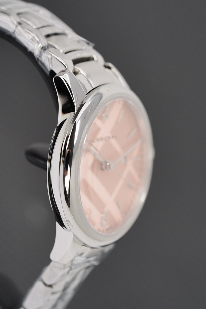 Burberry The Classic Pink Dial Silver Steel Strap Watch for Women - BU10111 Buy Now By Burberry