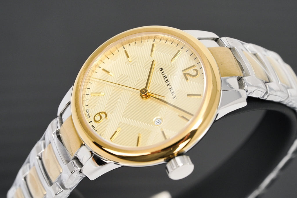 Burberry The Classic Champagne Gold Dial Two Tone Steel Strap Watch for Women - BU10118 Buy Now By Burberry
