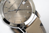 Burberry The City Grey Dial Checked Grey Leather Strap Watch for Women - BU9118 Buy Now By Burberry