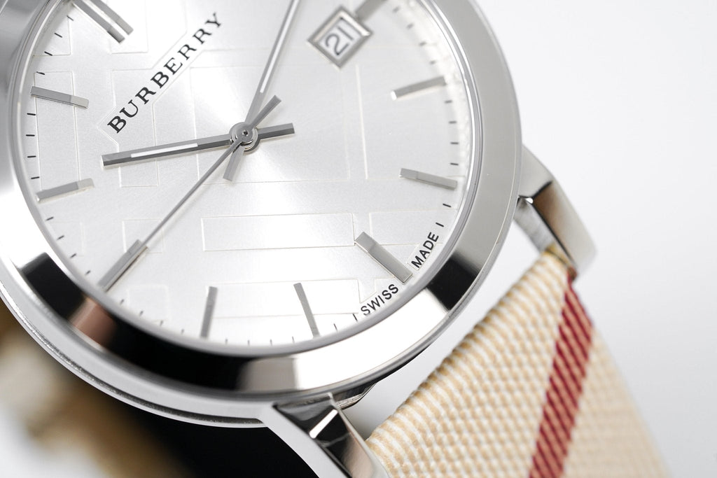 Burberry The City Nova Silver Dial White Leather Strap Watch for Women - BU9022 Buy Now By Burberry