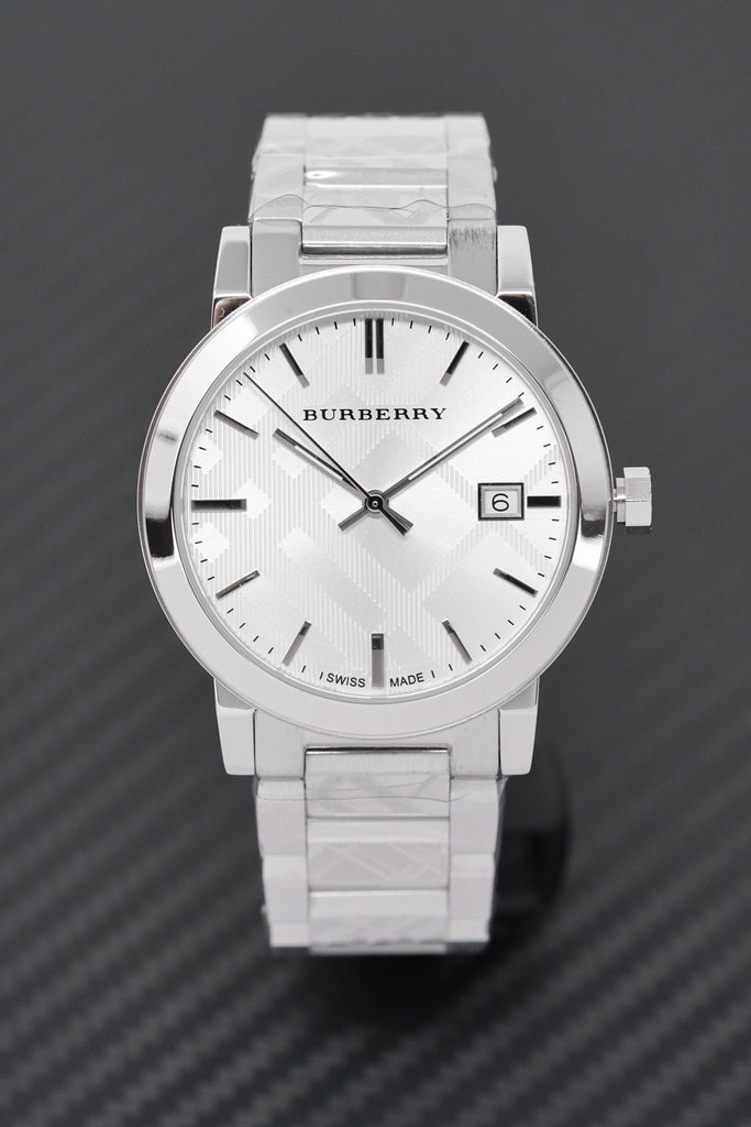 Burberry The City Silver Dial Silver Steel Strap Watch for Men - BU9037