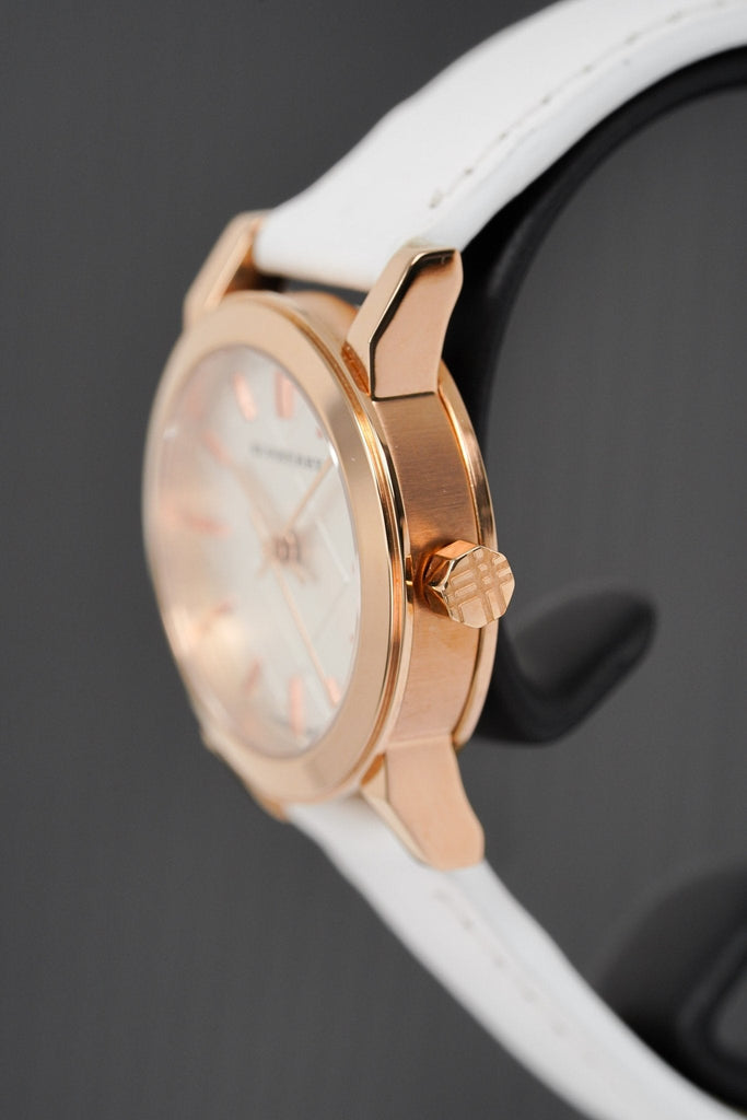 Burberry The City White Dial White Leather Strap Watch for Women - BU9209 Buy Now By Burberry