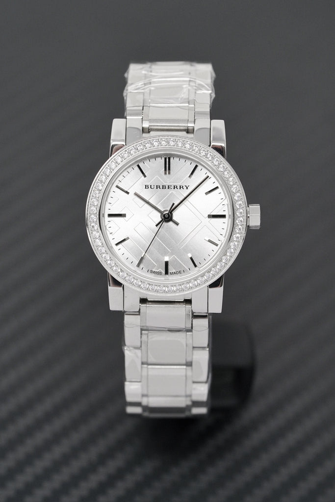 Burberry The City Diamonds Silver Dial Silver Steel Strap Watch for Women - BU9220 Buy Now By Burberry