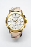 Burberry The City White Dial Haymarket Beige Leather Strap Watch for Women - BU9752 Buy Now By Burberry