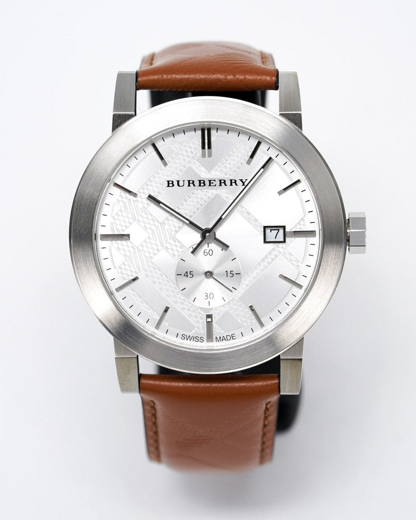 Burberry The City Silver Dial Brown Leather Strap Watch for Men - BU9904 Buy Now By Burberry