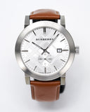 Burberry The City Silver Dial Brown Leather Strap Watch for Men - BU9904 Buy Now By Burberry