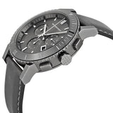 Burberry The City Chronograph Ion Plated Grey Dial Grey Leather Strap Watch for Men - BU9384 Buy Now By Burberry