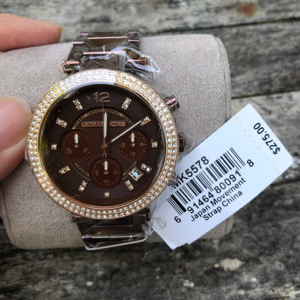 Michael Kors Parker Chronograph Brown Dial Brown Steel Strap Watch For Women - MK5578 Buy Now By Michael Kors