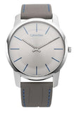 Calvin Klein City Silver Dial Grey Leather Strap Watch for Men - K2G211Q4 Buy Now By Calvin Klein