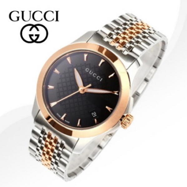 Gucci G Timeless Black Dial Two Tone Steel Strap Watch For Women - YA126512 Buy Now By Gucci