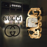 Gucci G Gucci Diamonds Mother of Pearl Dial Yellow Gold Steel Strap Watch For Women - YA125513 Buy Now By Gucci