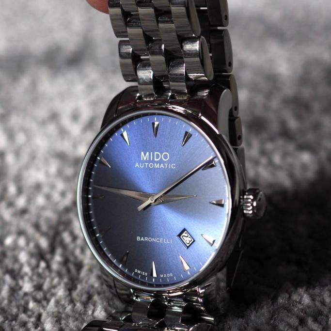 Mido Baroncelli II Automatic Blue Dial Silver Steel Strap Watch For Men - M8600.4.15.1 Buy Now By Mido