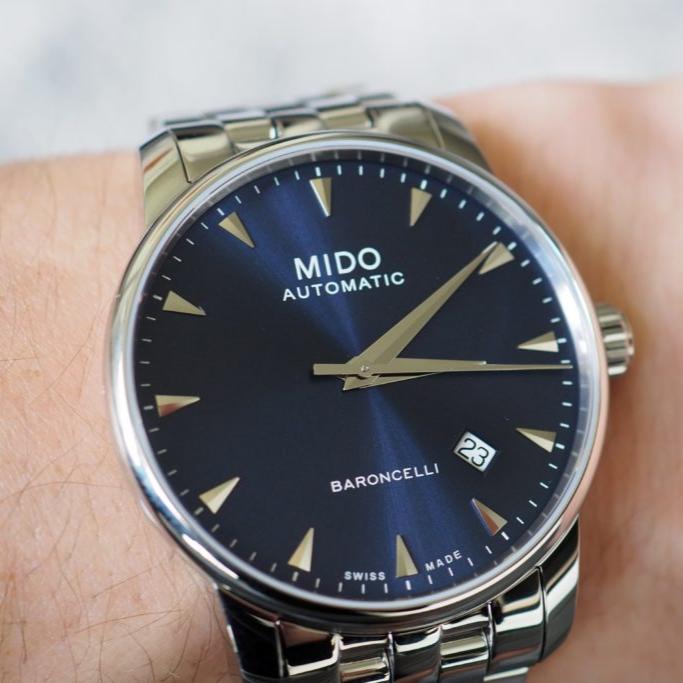 Mido Baroncelli II Automatic Blue Dial Silver Steel Strap Watch For Men - M8600.4.15.1 Buy Now By Mido