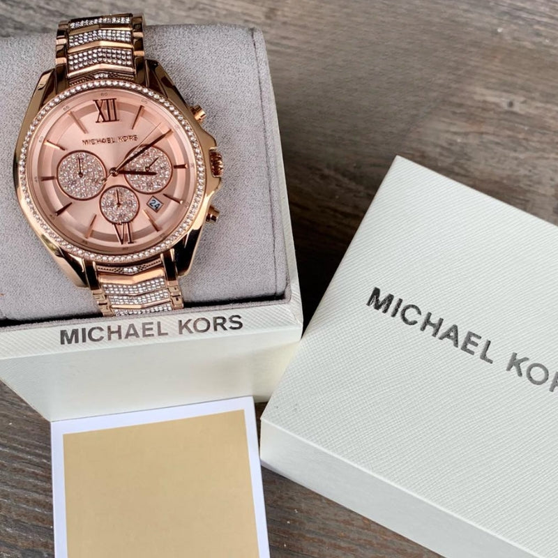 Michael Kors Whitney Chronograph Rose Gold Dial Rose Gold Steel Strap Watch For Women - MK6730 Buy Now By Michael Kors