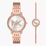 Michael Kors Melissa Quartz Silver Dial Rose Gold Steel Strap Watch for Women - MK1052 Buy Now By Michael Kors